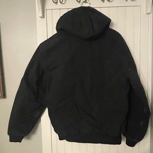 Size medium used black Carhartt men’s jacket.
